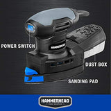 Hammerhead 1.4-Amp Multi-Function Detail Sander with 12pcs Sandpaper, Dust Collection System, and Detail Attachment - HADS014 Hammerhead