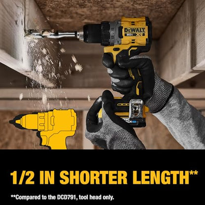 DEWALT 20V MAX XR Cordless Drill / Driver Kit, Brushless, Compact, with 2 Batteries and Charger (DCD800D2) - WoodArtSupply