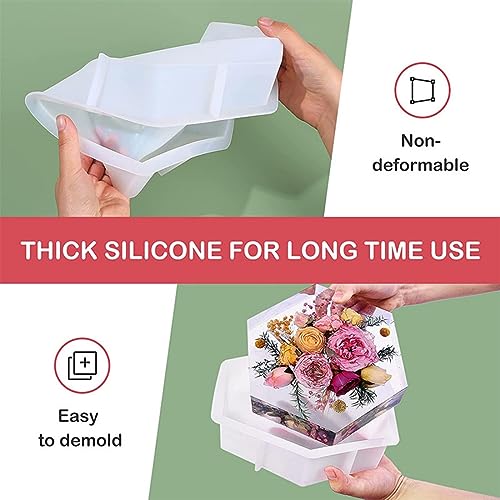 7" Hexagon Molds for Resin (7 Inch),Deep Epoxy Resin Molds for Flowers Preservation,Resin Art, Casting Resin,Resin Epoxy,DIY HIQUE