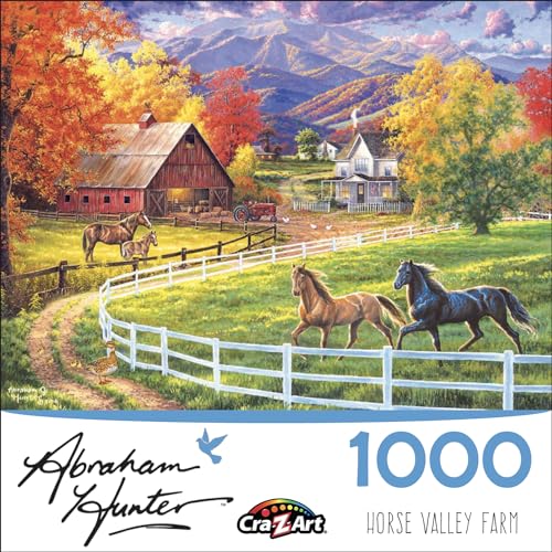 Cra-Z-Art - RoseArt - Abraham Hunter - Horse Valley Farm - 1000 Piece Jigsaw Puzzle