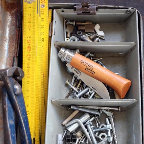 Opinel No.08 Carbon Steel Folding Pocket Knife with Beechwood Handle, Brown (2540089) Opinel