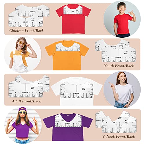 Leumoi 18 Pieces Teflon Sheets for Heat Press 12 x 16 Inch, T Shirt Alignment Ruler and Heat Resistant Tape 0.4 Inch x 36 yd and PVC Tape Measure Set Leumoi