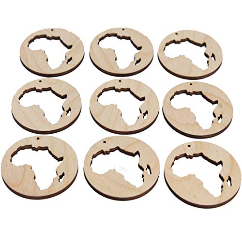 ALL SIZES BULK (12pc to 100pc) Unfinished Wood Laser Cutout AFRICA Dangle Earring Jewelry Blanks Charms Shape Crafts Made in Texas Texan Wood Crafts