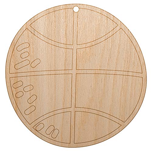 Basketball Doodle Unfinished Craft Wood Holiday Christmas Tree DIY Pre-Drilled Ornament Sniggle Sloth