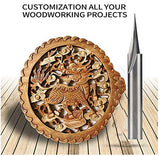 Jiiolioa V21201 20 Degree Profile Bit V Groove Engraving Router Bit 1/4" Shank 1/4"X2" Jiiolioa