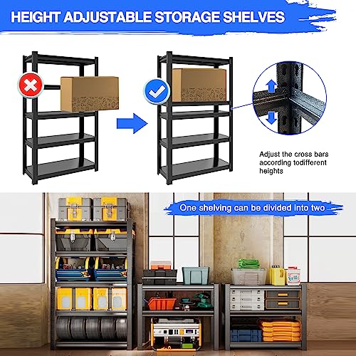 SFTORMAS 18" D X 47.24" W X 78" H Garage Shelving,5-Tier Adjustable Heavy Duty Garage Storage Shelves,for Garage Kitchen Office Warehouse Basement SFTORMAS