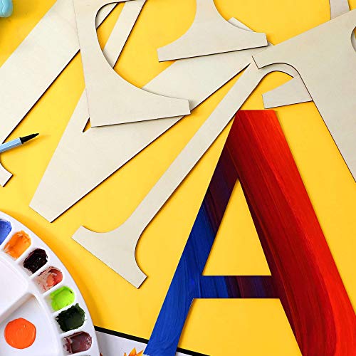 12 Inch Unfinished Wooden Letters Wood Letters Sign Decoration Wooden Decoration for Painting, Craft and Home Wall Decoration (Letter A)