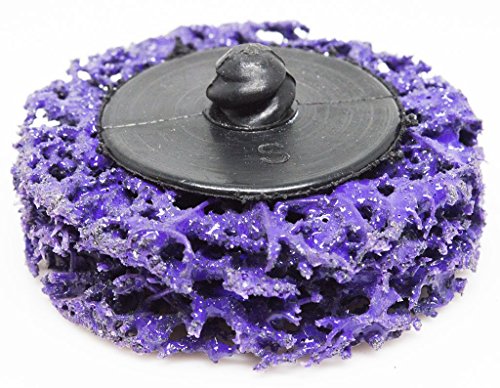 Benchmark Abrasives 2" Quick Change Non Woven Nylon Extra Coarse Strip Discs for Sanding Polishing Paint Removal with Male R-Type Backing Use with Benchmark Abrasives