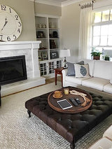 Gurfuy Extra Large Round Ottoman Table Tray 24" - Rustic Wooden Serving Tray for Farmhouse Decorative Oversized Coffee Table Trays Living Room Gurfuy