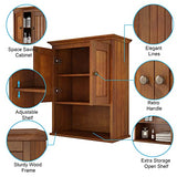 Treocho Wood Wall Cabinet, Bathroom Medicine Cabinet Storage with Doors and Adjustable Shelf, Rustic Cabinet Wall Mounted for Bathroom, Livingroom, Treocho