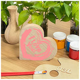 4 Pack 6 Inch Thick Wood Heart Wooden Heart Block Unfinished MDF Wood Heart Signs Tabletop Heart for Crafts Mother's Day Memorial Sign (6x6x1 in) Cregugua