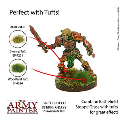 The Army Painter Battlefield: Steppe Grass Basing, 150 ml-for Miniature Bases & Terrains -Scenics Static Grass, Model Terrain Grass, Terrain Model - WoodArtSupply