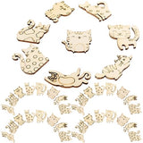 ibasenice 50pcs Unfinished Wooden Cat Cutouts Wood Discs Slices Blank Cat Animal Shaped Disc for Home DIY Handicraft Birthday Party Small Cat Party ibasenice
