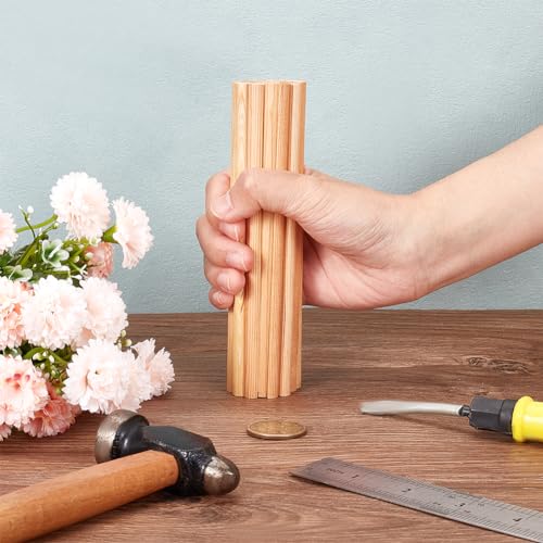 OLYCRAFT 30Pcs 5.9 Inch Wooden Dowel Rods 7x3.5mm Half Round Dowel Rods Unfinished Wood Craft Sticks Arch Wood Dowel Rods Half Round Craft Sticks for OLYCRAFT