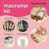Incraftables Macrame Kits for Adults Beginners & Kids. Macrame Supplies with Natural Cotton Macrame Rope Cord, Wooden Sticks, Rings, Wood Beads, S Incraftables