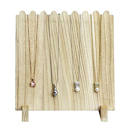 MOOCA Wooden Plank Necklace Jewelry Display Stand for 8 Necklaces, Necklace Display Holder, Wood Plank Necklace Display Stand, Necklace Storage