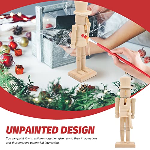 PRETYZOOM Thanksgiving Decor 3pcs Christmas Unfinished Wood Nutcrackers Unpainted Nutcracker Soldier DIY Blank Nutcracker Figures Ornaments for Xmas PRETYZOOM