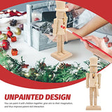 PRETYZOOM Thanksgiving Decor 3pcs Christmas Unfinished Wood Nutcrackers Unpainted Nutcracker Soldier DIY Blank Nutcracker Figures Ornaments for Xmas PRETYZOOM