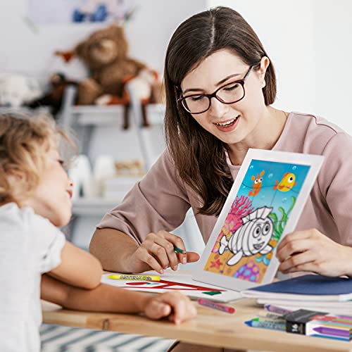 Arteza Kids Coloring Puzzle Kit, 5 Careers Jigsaw Puzzles, 16 Crayons, 6 Tubes of Glitter Glue, 5 Frames, DIY and Screen-Free Kids’ Activities, Craft Arteza Kids