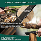 BeaverCraft Bushcraft Knife for Men Camping Knife Survival Fixed Blade Knife with Sheath Full Tang Knife Carbon Steel Camp Knife Tactical Bush Knife BeaverCraft