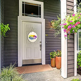 Sublimation Door Hanger Outdoor Hanging Vertical Sign Welcome Wreaths Front Door Round Wood Hanging Front Door Sign for Home, Garden,Yard, Bar Jetec