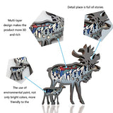 3D Wooden Reindeer Decor - Rustic Forest Animal Wall Sculpture for Home and Office CmayAlgc