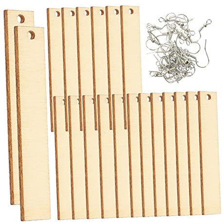 EXCEART 1 Set Blank Wood Earrings Wood Earring Blanks Wood Earring Making Kit Wooden Gift Tags Labels Ornament Earrings Unfinished Earring Tags Blank EXCEART