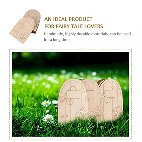 VOSAREA 30Pcs trinkets gnome House Door Window Wood Door Slice Fairy Gnome Door Wood Cutout hut Shape Wood Slice unpainted elf Door House Shaped Wood VOSAREA