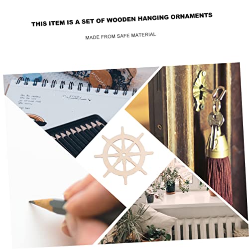 18 Pcs Blank Wooden chip Decorate Seaside Accessories Natural Wood Slices Beach Wood Carving Bamboo Wood Manual Crafts Blank Ornaments Wood Grain COHEALI