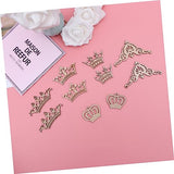 ABOOFAN 10 Pcs Natural Wood Slices Unfinished Natural Wood Slice Crown Pattern Slices Pendant Wooden Mix ABOOFAN