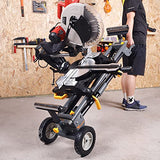 Deluxe Heavy Duty Rolling Miter Saw Stand with 8 in Wheels 330 Lbs Load Capacity Black and Grey Single Pack WK-MS029E-2 WORKESS