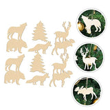 EXCEART 30pcs Animal Doodle Wood Chips Blank Wooden Cutouts DIY Blank Wood Chip Unfinished Wooden Crafts Chrismas Tree Hanging Decoration Wood Animal EXCEART