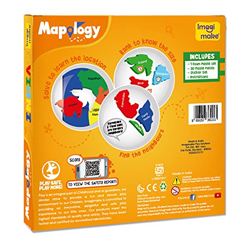 Imagimake Mapology India Map Puzzles - Geography for Kids - Learning & Educational Toys - Puzzles for Kids Ages 4-8 - Gift for 4, 5, 6, 7, 8 Year Old - WoodArtSupply