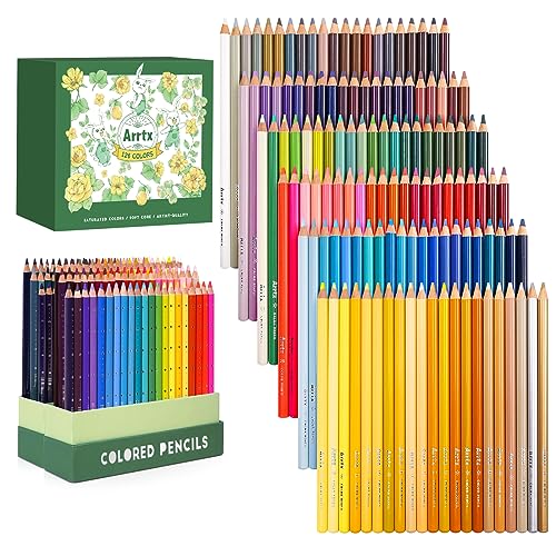 Arrtx 126 Colored Pencils for Adult Coloring, Premium Soft Core Colored Pencils Set for Drawing Blending Shading Sketching, Professional Coloring