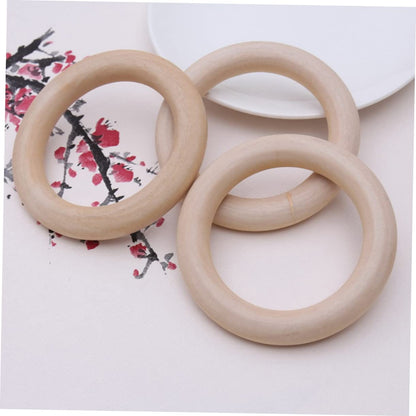 Toyvian 20 Pcs Kids Wooden Toys Kids Educational Toys Baby Kit Unfinished Wooden Rings DIY Baby Teething Ring Rustic Baby Gym Rings Bamboo Baby - WoodArtSupply