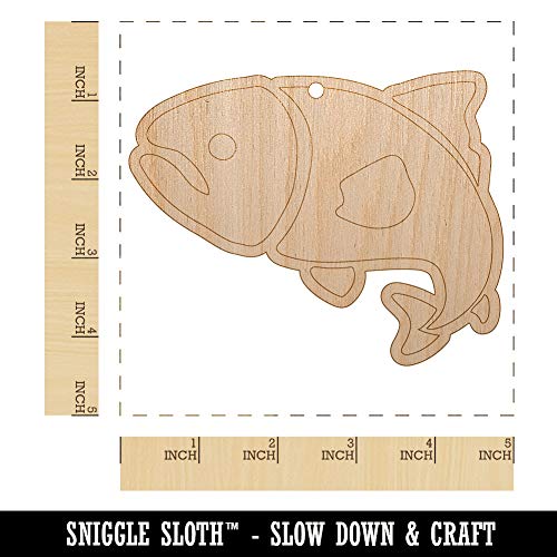 Salmon Fish Unfinished Craft Wood Holiday Christmas Tree DIY Pre-Drilled Ornament Sniggle Sloth