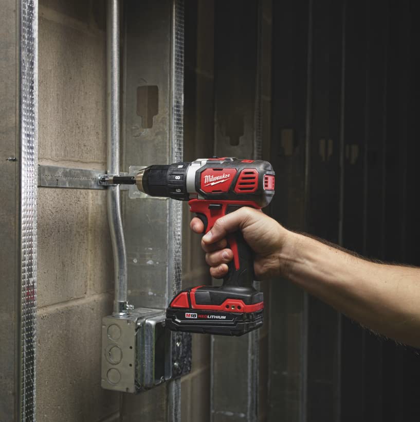 Milwaukee M18 Li-Ion Cordless Compact Electric Drill Driver — Tool Only, 1/2in. Keyless Chuck, 500 In./Lbs. Torque, 1800 RPM Milwaukeey