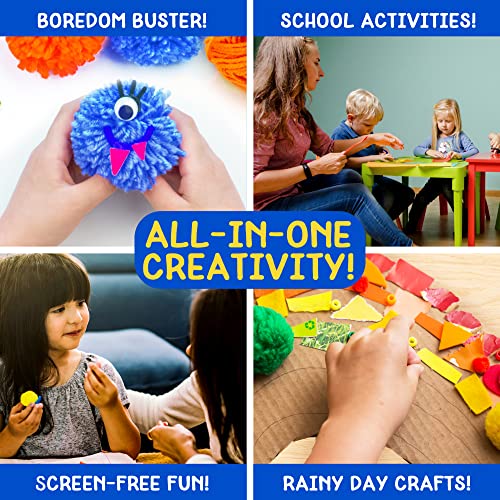 Made By Me! Ultimate Jar of Crafts, 200+ Piece Rainbow Craft Supply Bundle, Craft Supplies Starter Kit, Great Arts & Crafts Kit for Travel and Made By Me