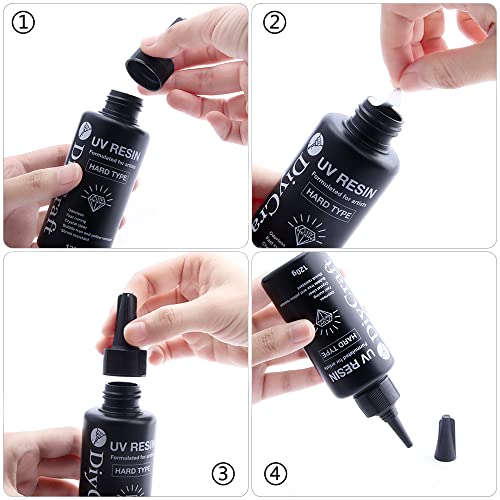 UV Resin - DIYcraft Odorless Crystal Clear Hard Resin Thin Type120g ，Thick Type120g Suitable for Doming, High Radian Products - Fast Curing Epoxy DIYcraft