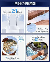 Nicpro 1.5 Gallon Deep Pour Epoxy Resin Kit, 2 to 4 Inch Depth Crystal Clear & High Gloss, Bubble Free Epoxy Resin for Craft River Table,Wood Filler, Nicpro