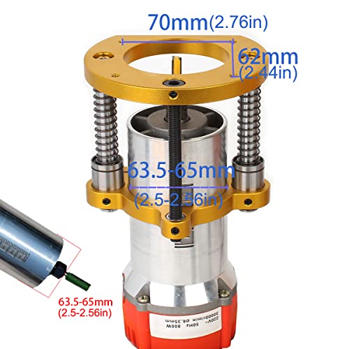 KETIPED Adjustable Router Lift for 65mm Diameter Universal Trimming Machine,Aluminum Under-Table Router Base for Router Table Insert Base Plate with KETIPED