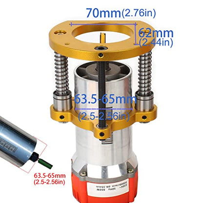 KETIPED Adjustable Router Lift for 65mm Diameter Universal Trimming Machine,Aluminum Under-Table Router Base for Router Table Insert Base Plate with