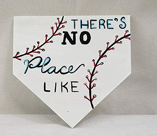 Home Base Plate Cutout Unfinished Wood Sports Décor Baseball Softball Door Hanger Everyday MDF Shape Canvas Style 1 (6") Diverse Woodworking
