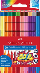 Faber-Castell Grip Color Markers - 20 Washable Fineline Markers Faber-Castell