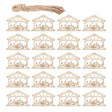 SEWACC Wooden Nativity Scene Ornaments 20Pcs Unfinished Blank Celebrate The Birth of Jesus Shape Cutout Craft Decorations for DIY Crafts Christmas SEWACC