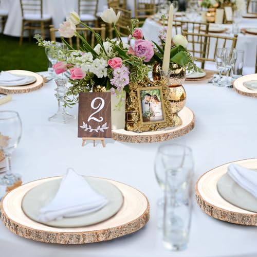 6 Pack Wood Slices 12-13.5 Inch Large Wood Rounds Tree Bark Wood Slices for Centerpieces,Arts,Crafts,DIY Projects,Parties,Holidays and Home Decor ZKHOB