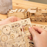 ROKR 3D Wooden Puzzle Mechanical Car Model Kit - DIY Self-Build Vehicle for All Ages, Perfect Gift for Birthdays and Holidays ROKR