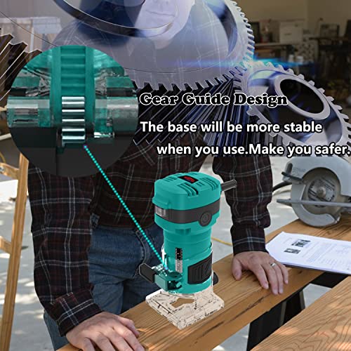 Dobetter Wood Router Tool, Compact Trim Router with 6 Wood Router Bits, 1/4" Collets and 8mm/12.7mm Adapter -PATR550 - WoodArtSupply