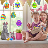 24 Sets Easter Egg Suncatcher Ornaments Decoration DIY Window Paint Art Stickers Craft Kit 8 Designs Easter Egg Suncatchers for Kids Classroom Easter Winlyn