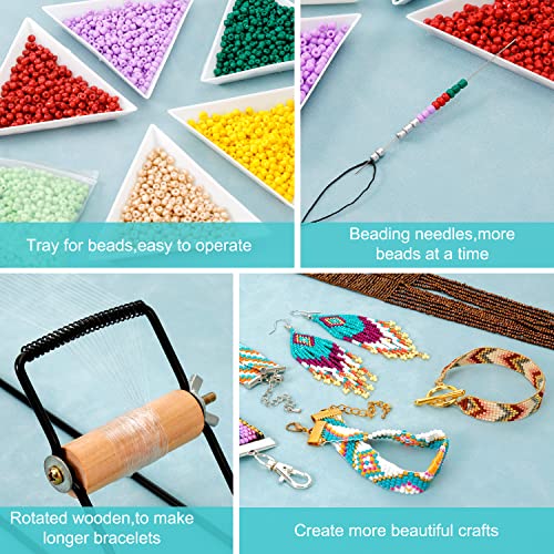 PP OPOUNT Value Bead Loom Kit, 11343 PCS Loom Beading Supplies with Lots of Seed Beads, Complete Jewelry Making Tools and Accessories, Beading Loom - WoodArtSupply